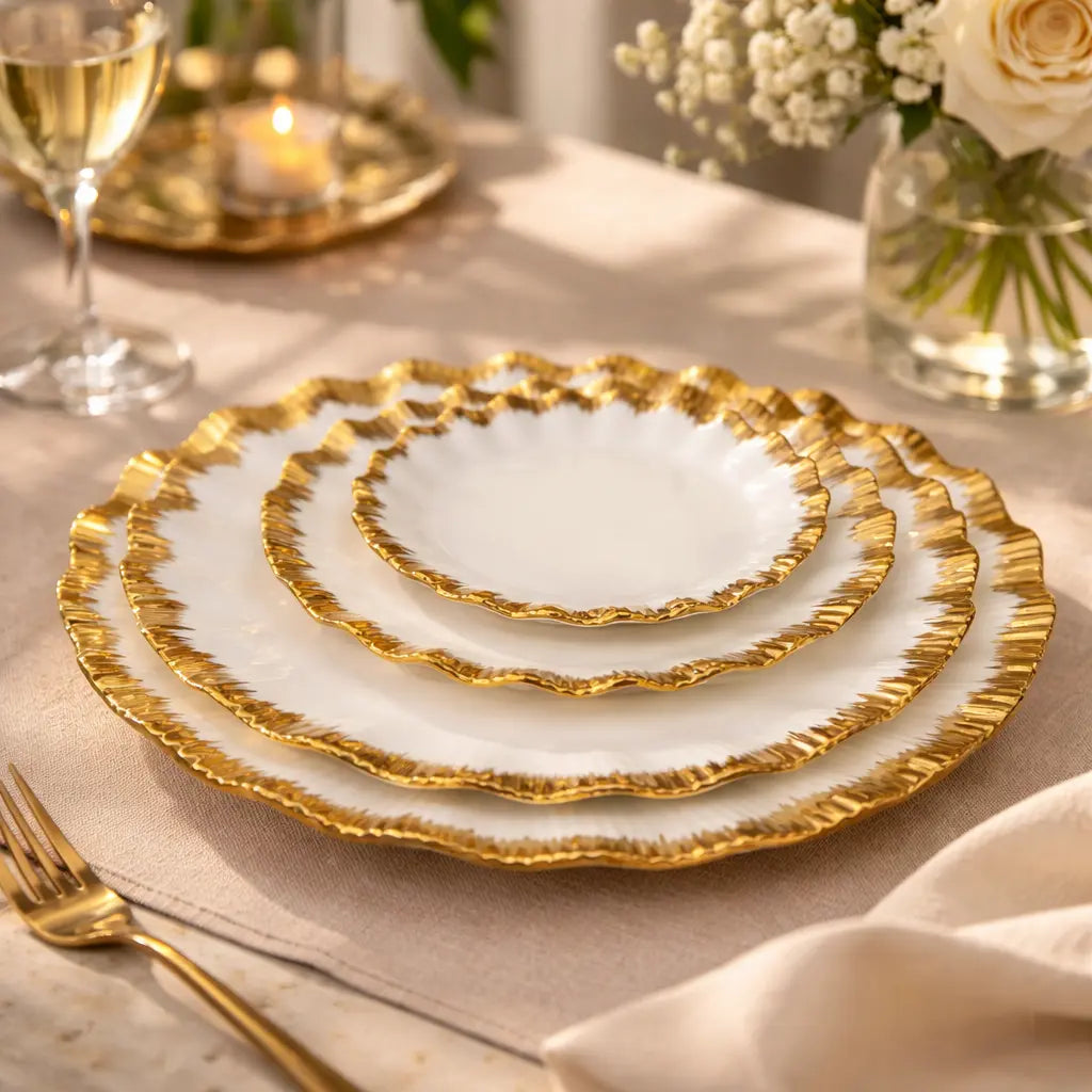 Assiettes Luxe Or