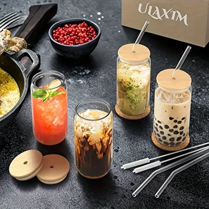 Bocaux en Verre avec Pailles (x3)