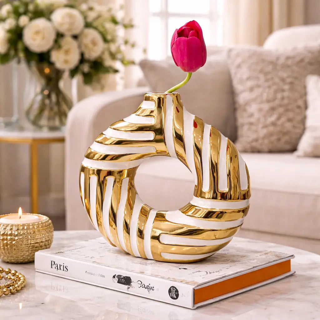 Vase Cercle Doré