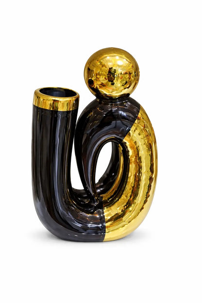 VASE DESIGN LUXE OR NOIR