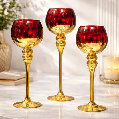 Bougeoirs Verre Doré