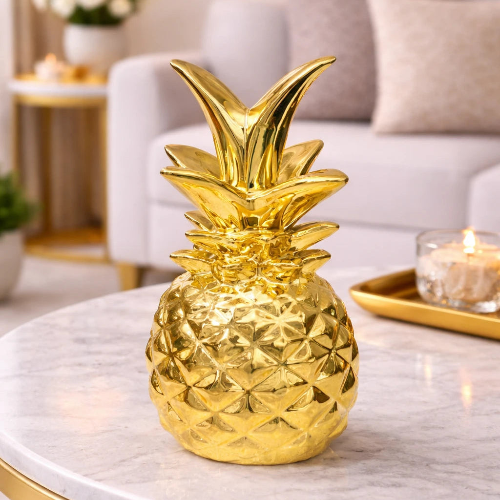 Statue Ananas Dorée