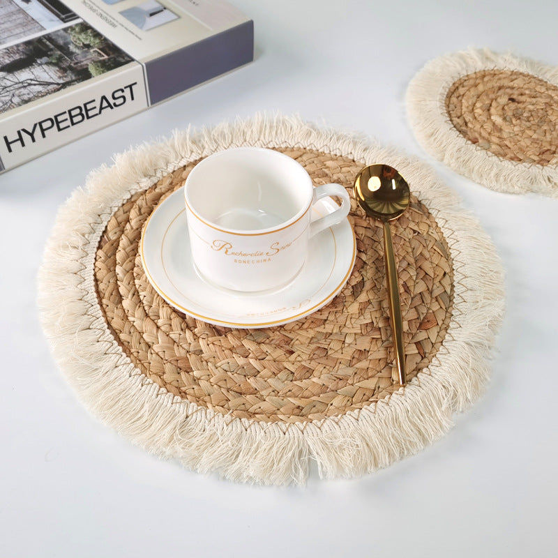 3 Sets de Table Ronds en Paille
