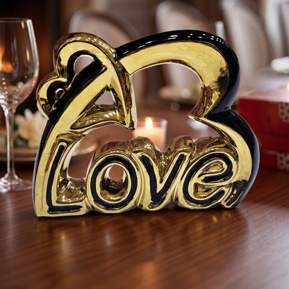 Statue Déco Love Dorée