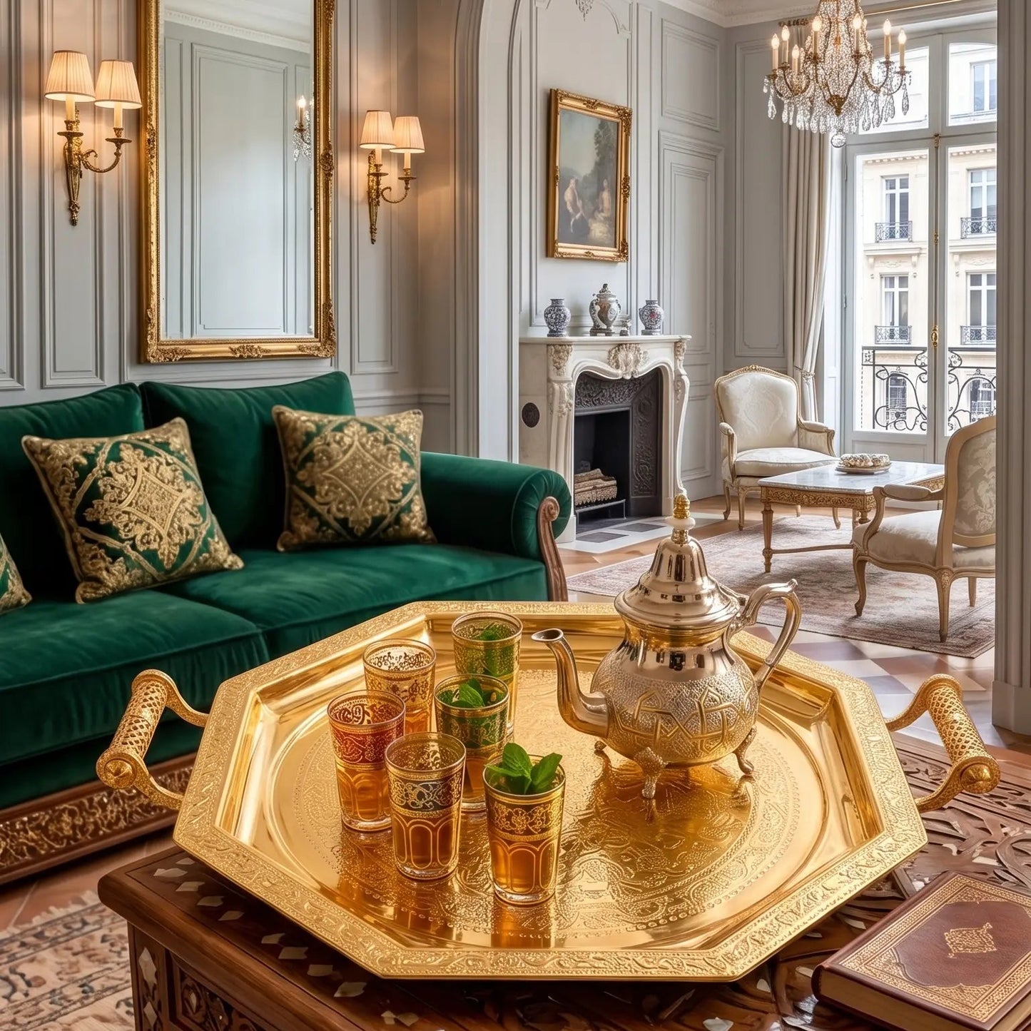 Plateau Marocain Doré Luxe
