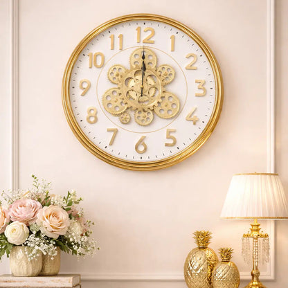 Horloge Murale Luxe Dorée