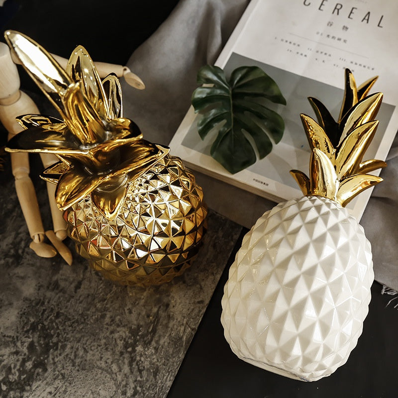 Statue Ananas Dorée