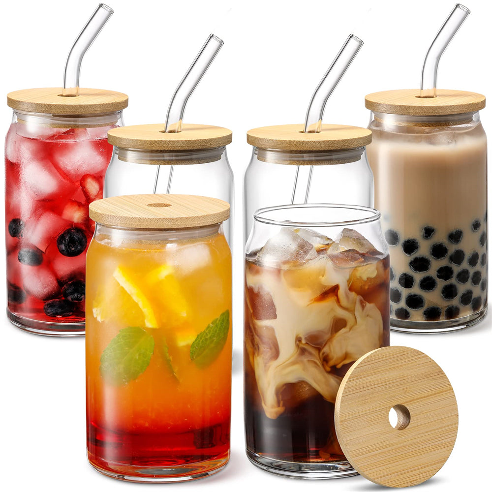 Bocaux en Verre avec Pailles (x3)